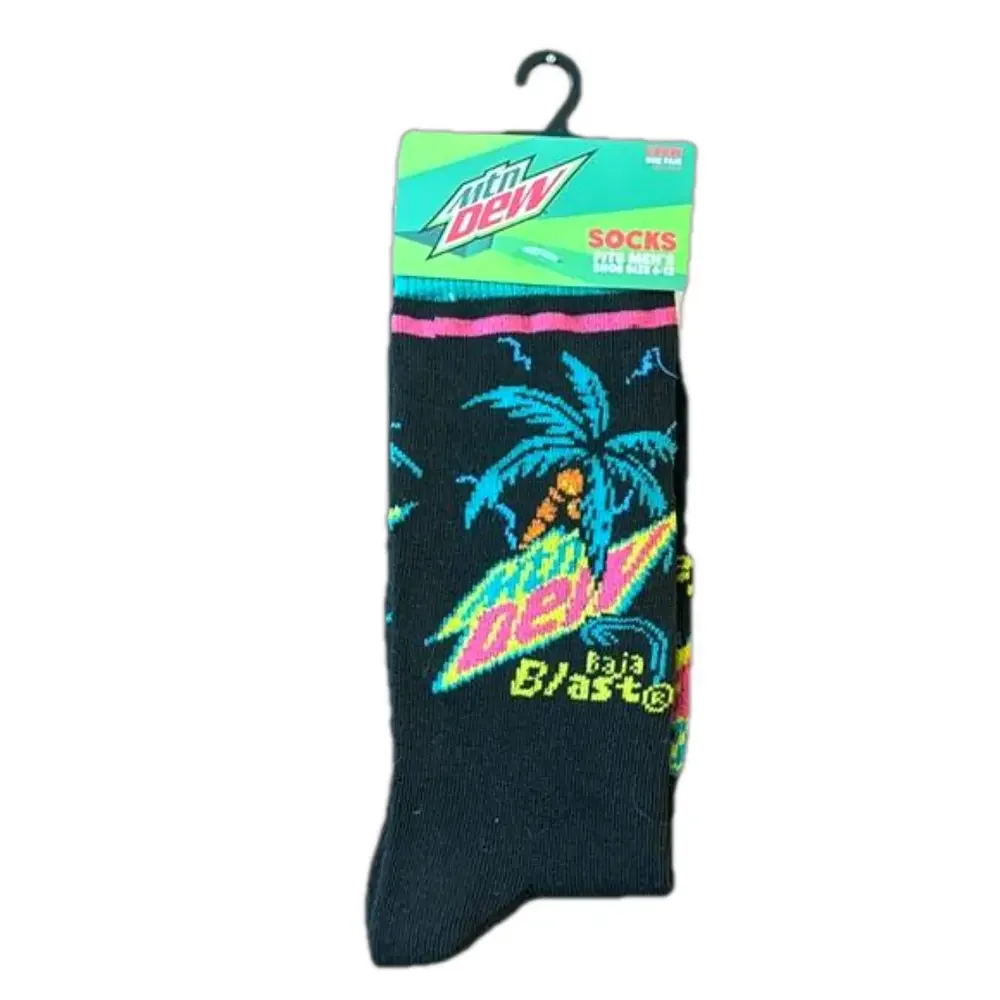 Mountain Dew Crew Socks NWT